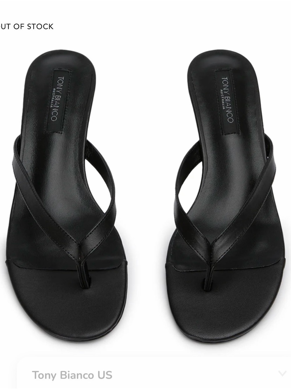Tony Bianco Black Leather Thong Sandals - Minimalist Slip-On